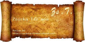 Zsirka Tímea névjegykártya